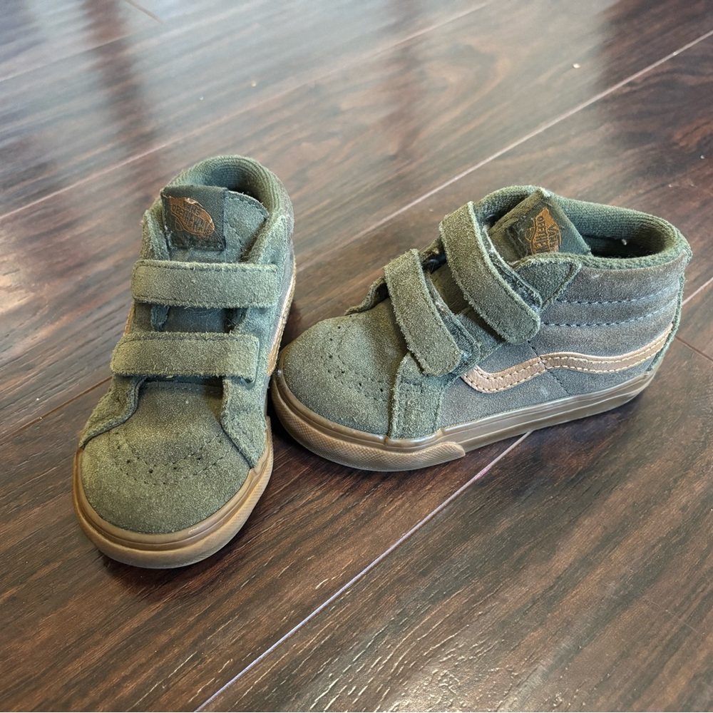 Vans Toddler High-Top Sneakers Green and Tan
